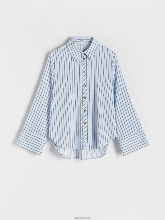 albastru deschis Reserved femei îmbrăcăminte cămașă cu manșete largi 648HZ21