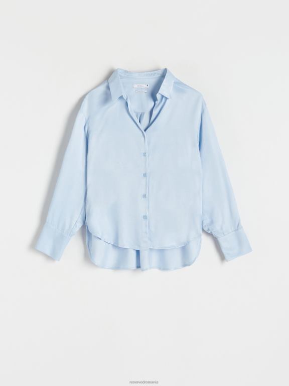 albastru deschis Reserved femei îmbrăcăminte cămașă din viscoză 648HZ145