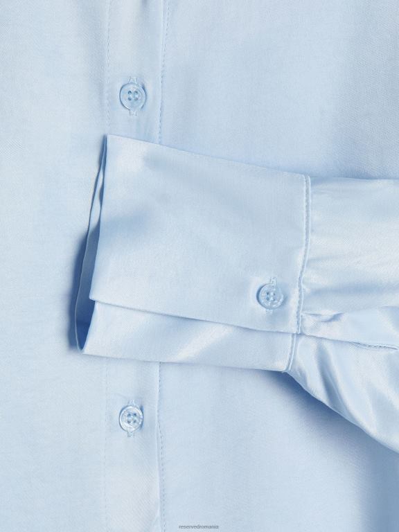 albastru deschis Reserved femei îmbrăcăminte cămașă din viscoză 648HZ145