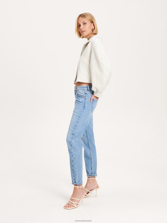 albastru deschis Reserved femei îmbrăcăminte jachetă din tweed 648HZ67