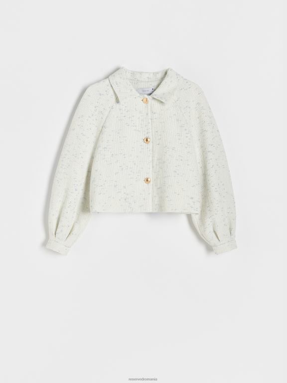 albastru deschis Reserved femei îmbrăcăminte jachetă din tweed 648HZ67