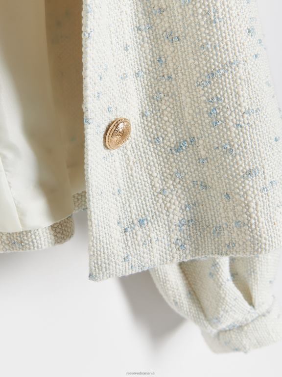 albastru deschis Reserved femei îmbrăcăminte jachetă din tweed 648HZ67