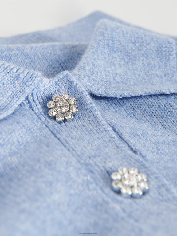 albastru deschis Reserved femei îmbrăcăminte pulover cu nasturi decorativi 648HZ925