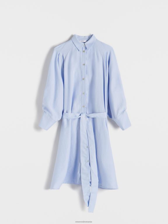 albastru deschis Reserved femei îmbrăcăminte rochie cămașă din amestec lyocell 648HZ77