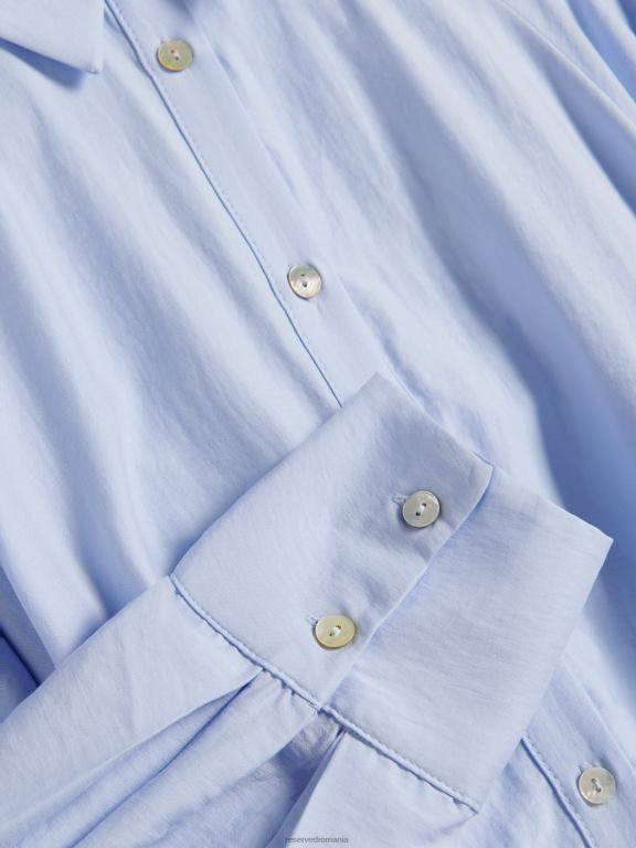 albastru deschis Reserved femei îmbrăcăminte rochie cămașă din amestec lyocell 648HZ77