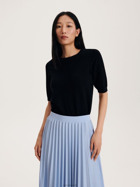 albastru deschis Reserved femei îmbrăcăminte rochie plisată 648HZ535