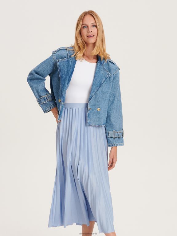 albastru deschis Reserved femei îmbrăcăminte rochie plisată 648HZ837