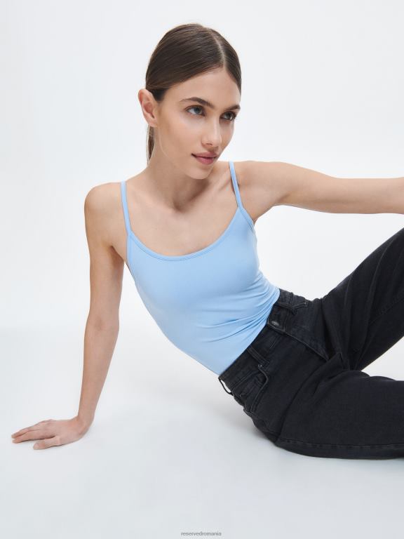 albastru deschis Reserved femei îmbrăcăminte top slim fit 648HZ471