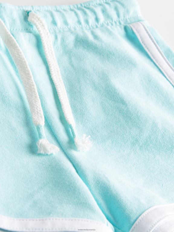 albastru deschis Reserved fetelor îmbrăcăminte pantaloni scurți din bumbac cu dungi laterale 648HZ1973