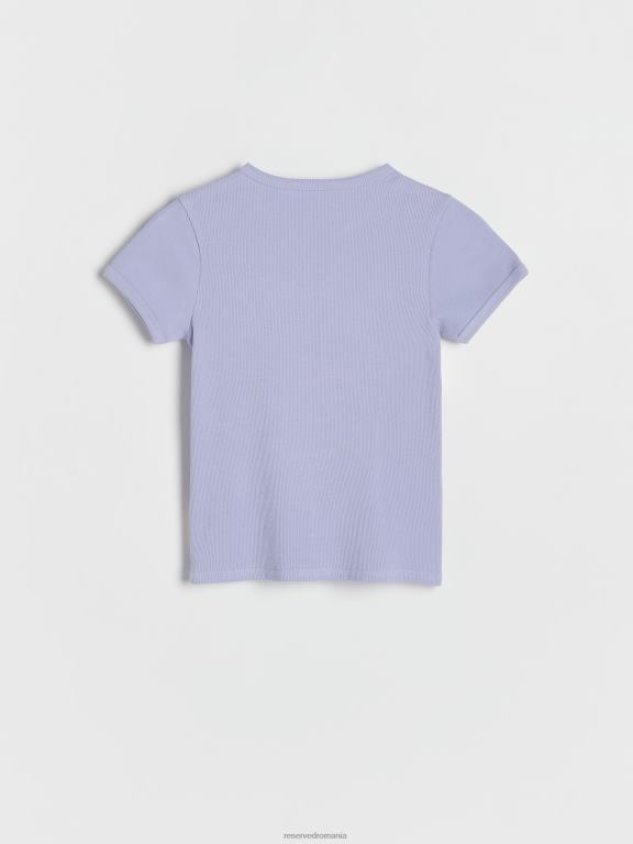 albastru deschis Reserved fetelor îmbrăcăminte tricou bogat din bumbac tricot în coastă 648HZ1915