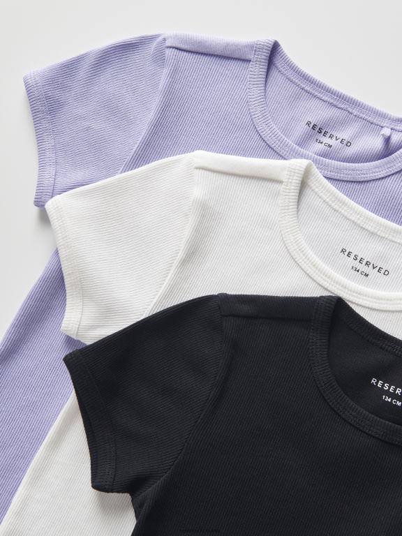 albastru deschis Reserved fetelor îmbrăcăminte tricou bogat din bumbac tricot în coastă 648HZ1915