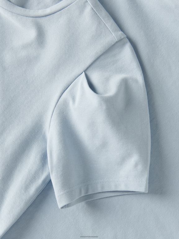 albastru deschis Reserved fetelor îmbrăcăminte tricou din bumbac 648HZ1719