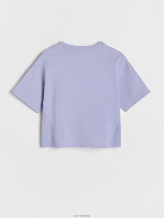 albastru deschis Reserved fetelor îmbrăcăminte tricou din bumbac 648HZ1880