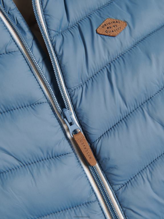 albastru oțel Reserved băieți îmbrăcăminte geacă matlasată cu glugă 648HZ2009