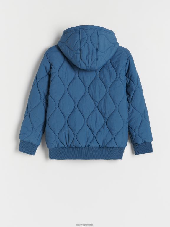 albastru oțel Reserved băieți îmbrăcăminte geacă matlasată cu glugă 648HZ2102