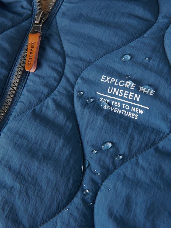 albastru oțel Reserved băieți îmbrăcăminte geacă matlasată cu glugă 648HZ2102