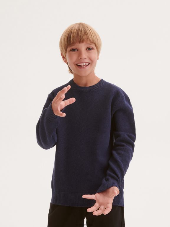 albastru oțel Reserved băieți îmbrăcăminte jumper melange 648HZ2130