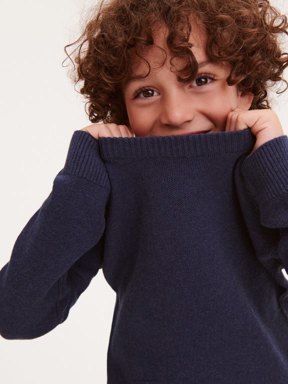 albastru oțel Reserved băieți îmbrăcăminte jumper melange 648HZ2130