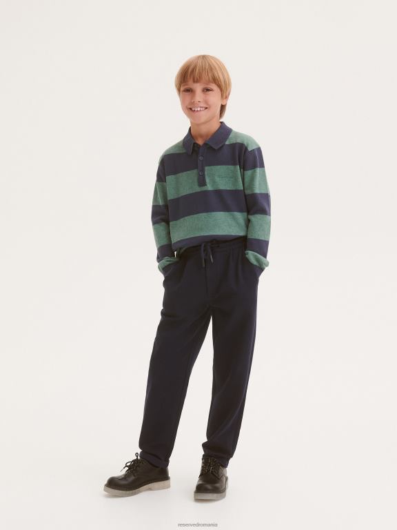 albastru oțel Reserved băieți îmbrăcăminte pantaloni chino din jerseu 648HZ2057