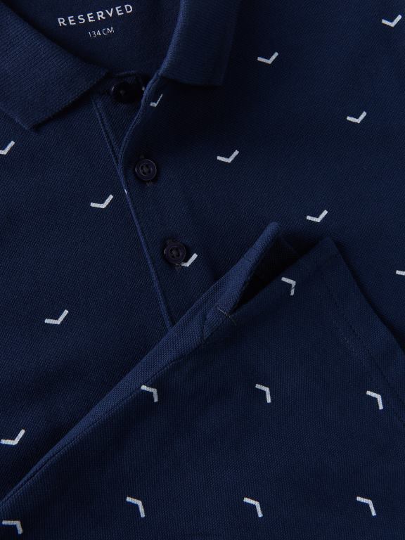 albastru oțel Reserved băieți îmbrăcăminte tricou polo cu imprimeu 648HZ2020
