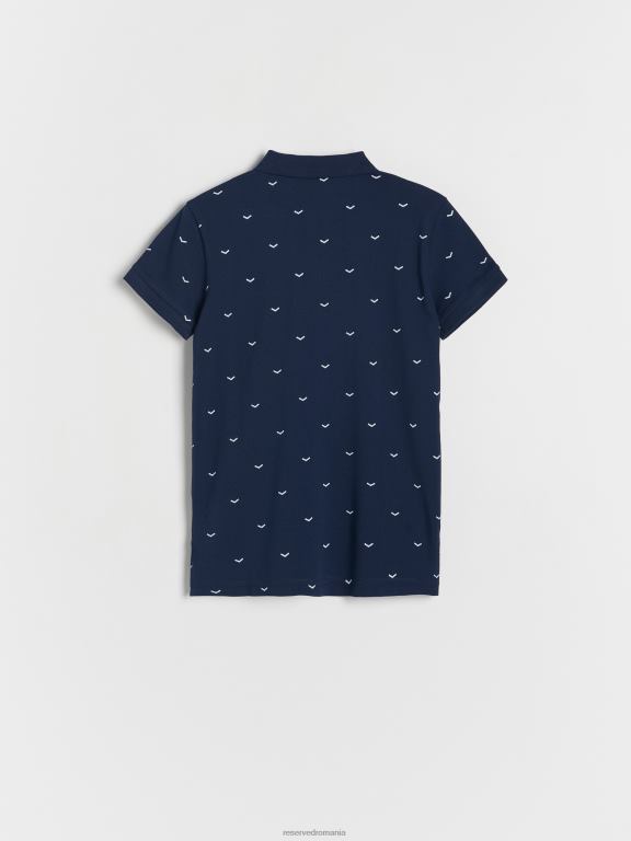 albastru oțel Reserved băieți îmbrăcăminte tricou polo cu imprimeu 648HZ2167