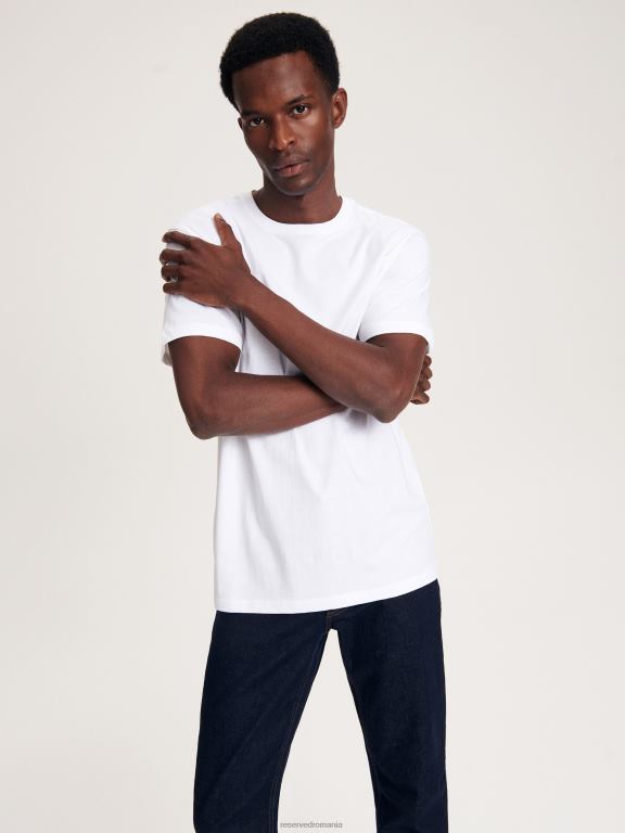 albastru oțel Reserved bărbați îmbrăcăminte blugi subțiri cu efect de spălare 648HZ1532