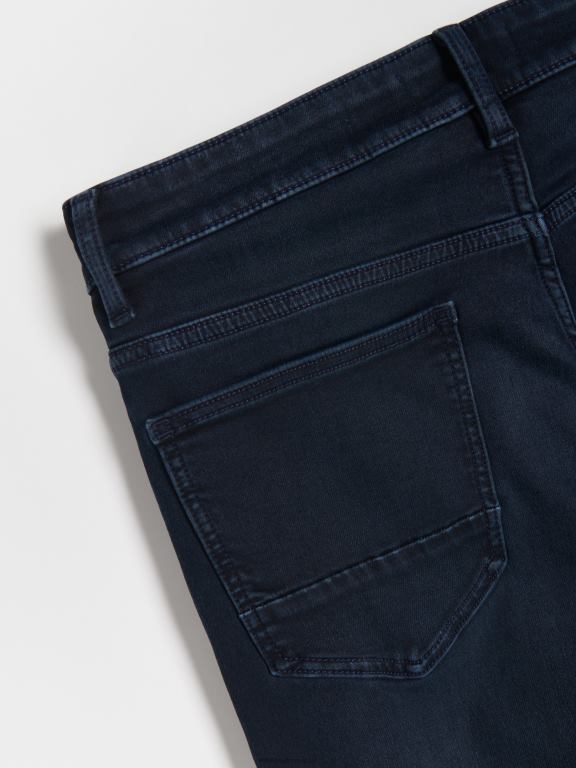 albastru oțel Reserved bărbați îmbrăcăminte blugi subțiri cu efect de spălare 648HZ1556