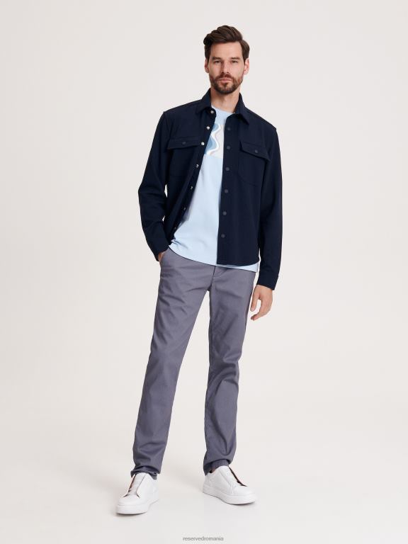albastru oțel Reserved bărbați îmbrăcăminte pantaloni chino slim fit noi 648HZ1493