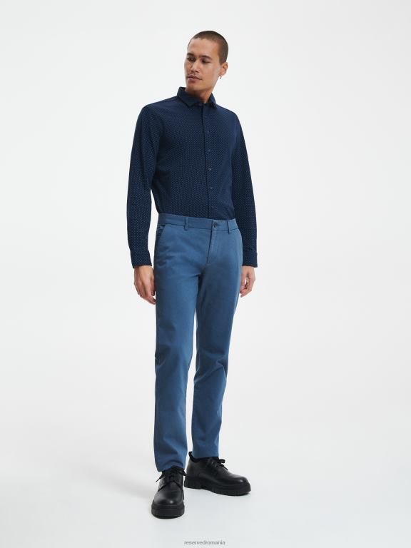 albastru oțel Reserved bărbați îmbrăcăminte pantaloni chino slim fit noi 648HZ1516