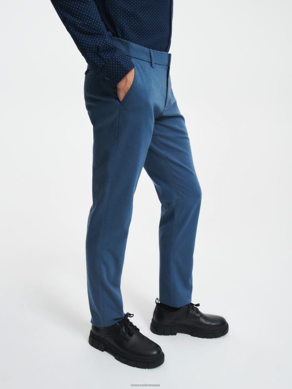albastru oțel Reserved bărbați îmbrăcăminte pantaloni chino slim fit noi 648HZ1516