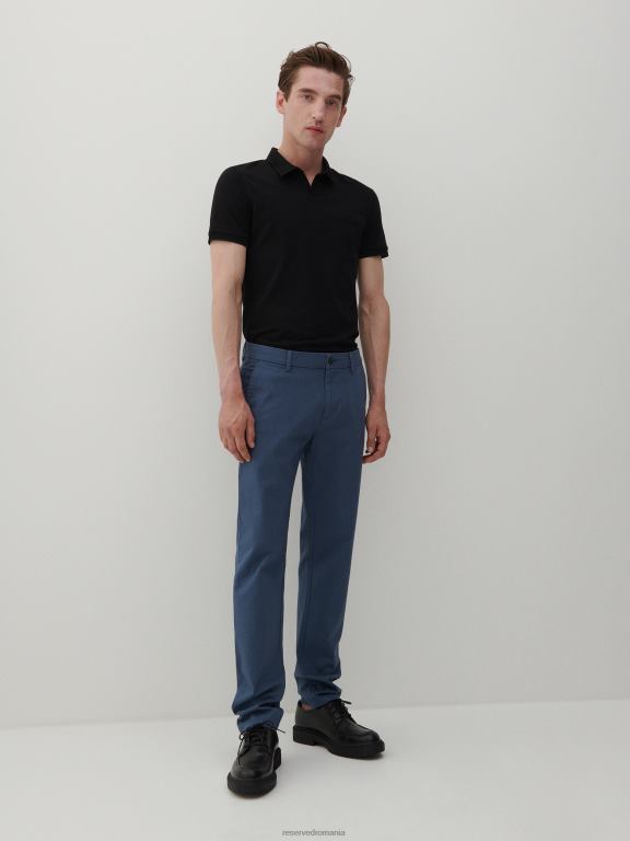 albastru oțel Reserved bărbați îmbrăcăminte pantaloni chino slim fit noi 648HZ1516