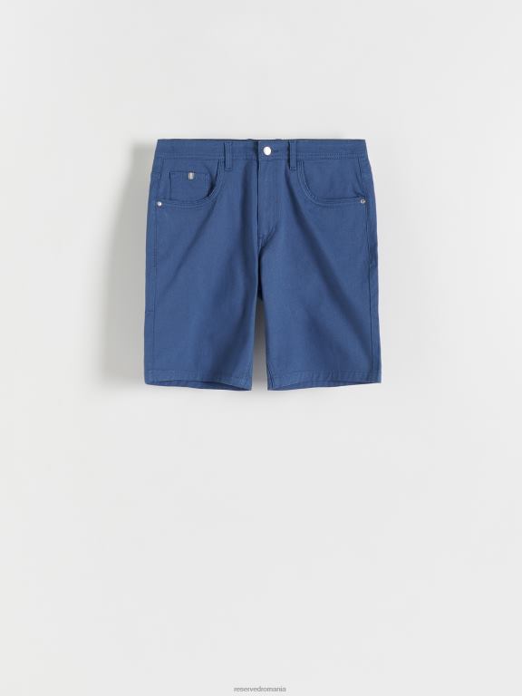 albastru oțel Reserved bărbați îmbrăcăminte pantaloni scurți slim fit 648HZ1429