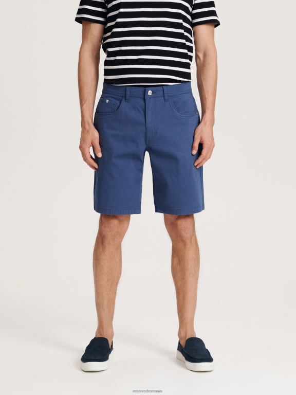 albastru oțel Reserved bărbați îmbrăcăminte pantaloni scurți slim fit 648HZ1429