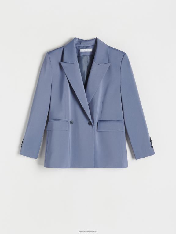 albastru oțel Reserved femei îmbrăcăminte blazer din material satinat 648HZ266