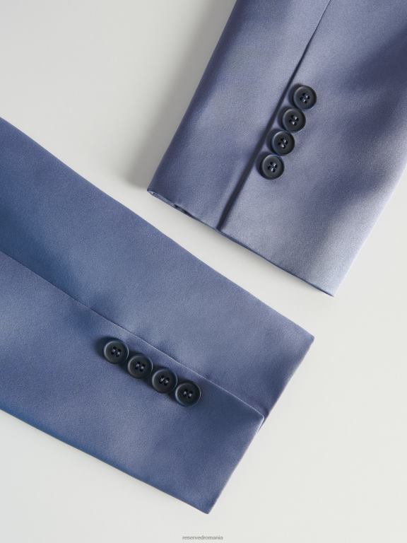 albastru oțel Reserved femei îmbrăcăminte blazer din material satinat 648HZ266