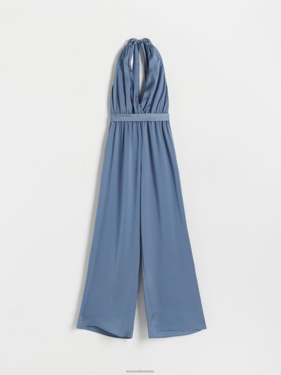 albastru oțel Reserved femei îmbrăcăminte salopeta din satin 648HZ691