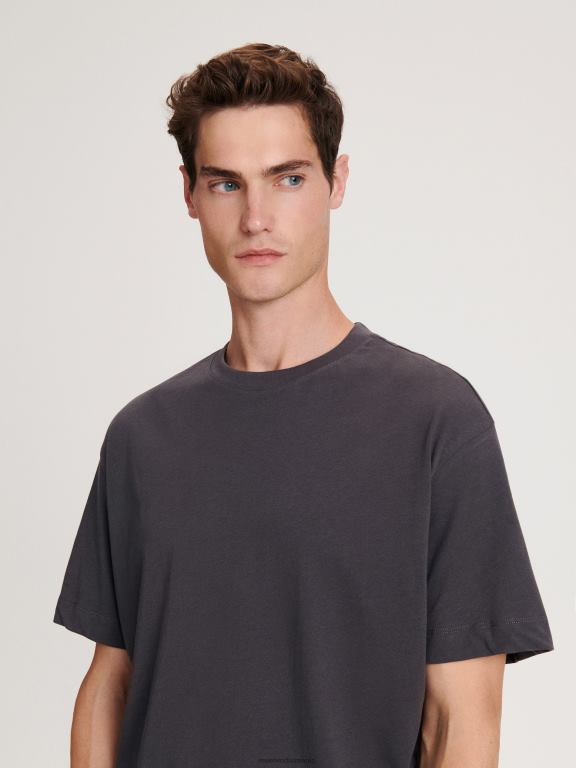 antracit Reserved bărbați îmbrăcăminte tricou boxy 648HZ1203