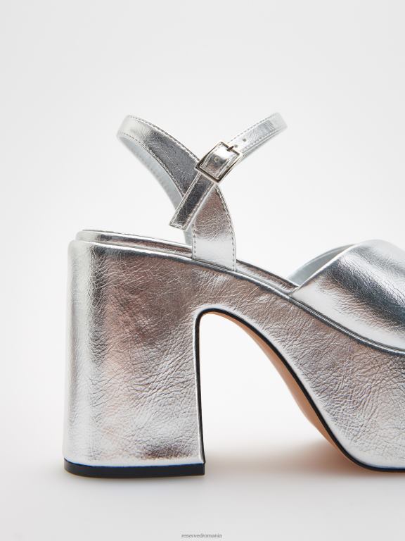 argint Reserved femei pantofi sandale cu pană 648HZ951