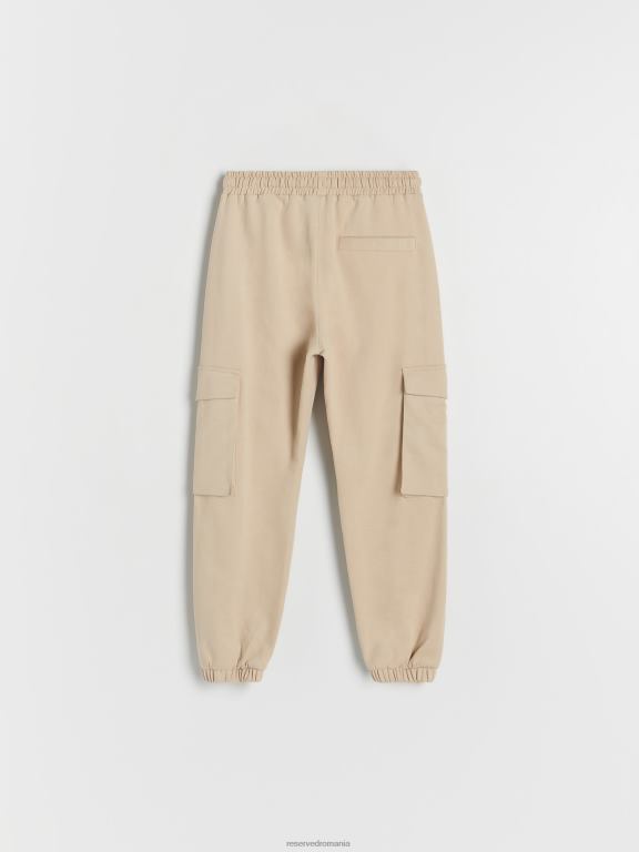 bej Reserved băieți îmbrăcăminte pantaloni cargo din jerseu 648HZ2078