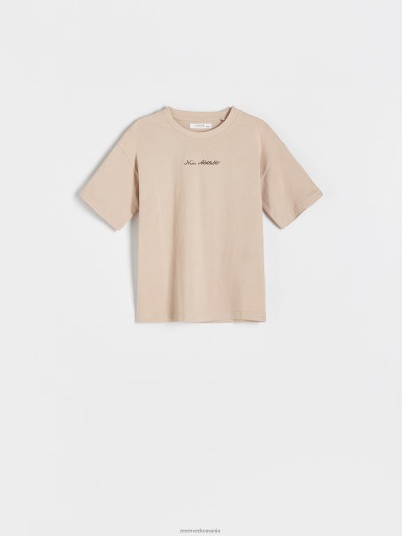 bej Reserved băieți îmbrăcăminte tricou cu detalii de broderie 648HZ2135