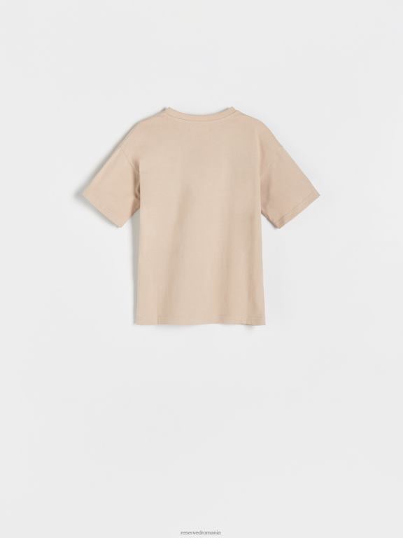 bej Reserved băieți îmbrăcăminte tricou cu detalii de broderie 648HZ2135