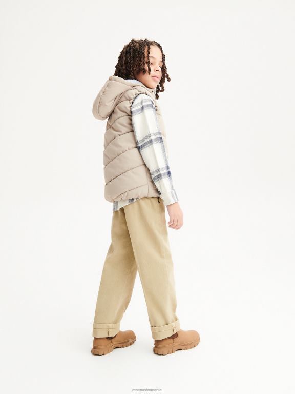 bej Reserved băieți îmbrăcăminte vestă matlasată cu glugă 648HZ2168