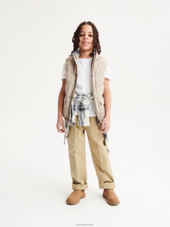 bej Reserved băieți îmbrăcăminte vestă matlasată cu glugă 648HZ2168