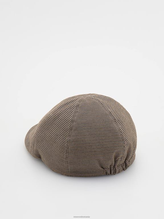 bej Reserved bărbați accesorii șapcă plată cu imprimeu dinți de câine 648HZ1667