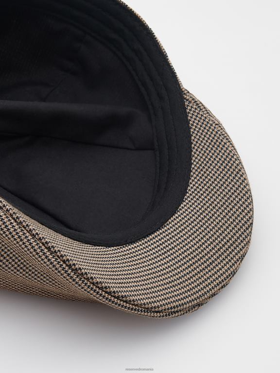 bej Reserved bărbați accesorii șapcă plată cu imprimeu dinți de câine 648HZ1667