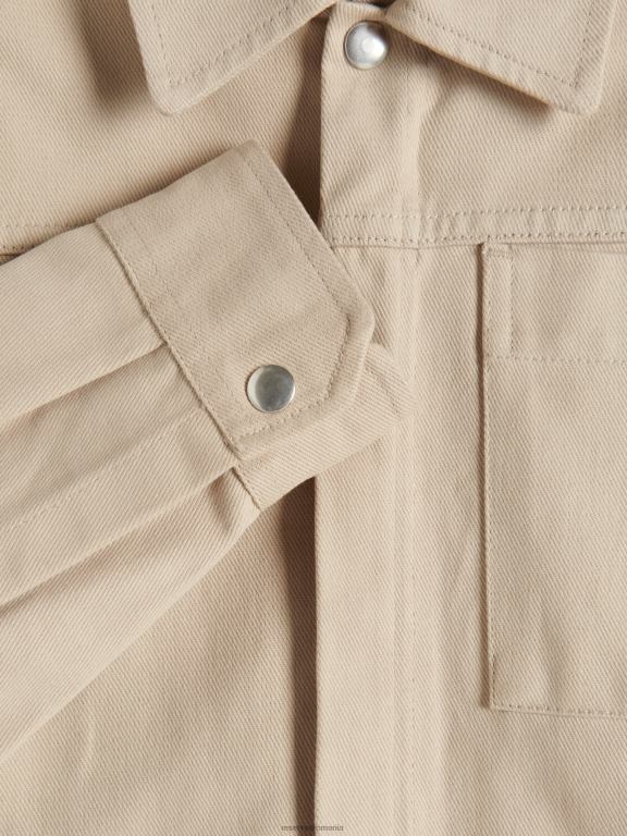 bej Reserved bărbați îmbrăcăminte cămașă supradimensionată din bumbac 648HZ1399