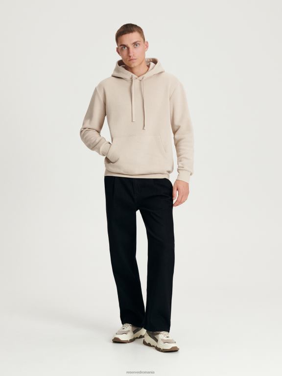 bej Reserved bărbați îmbrăcăminte hanorac simplu din bumbac bogat 648HZ1590
