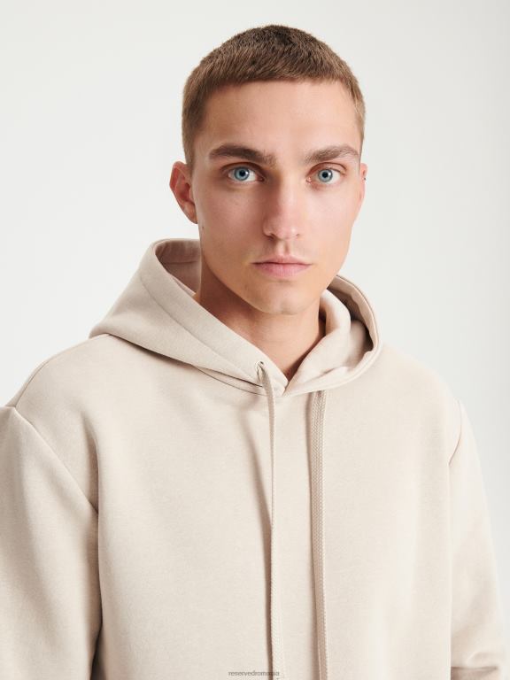 bej Reserved bărbați îmbrăcăminte hanorac simplu din bumbac bogat 648HZ1590