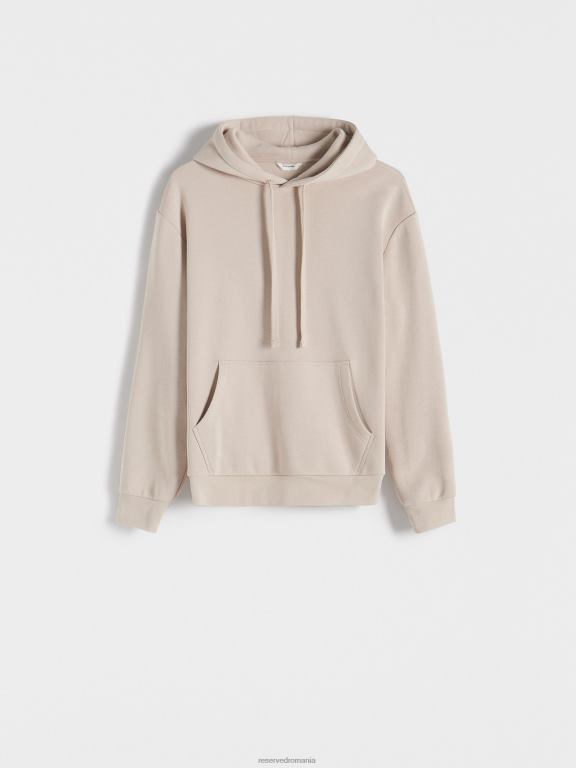 bej Reserved bărbați îmbrăcăminte hanorac simplu din bumbac bogat 648HZ1590