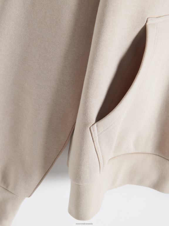 bej Reserved bărbați îmbrăcăminte hanorac simplu din bumbac bogat 648HZ1590